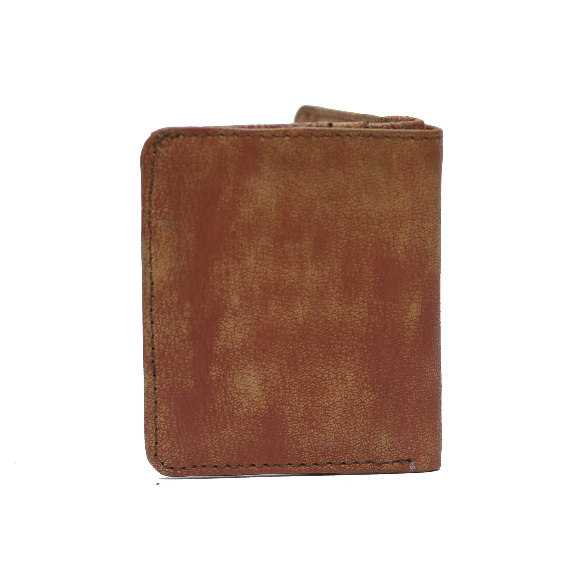 Brown and Orange Grained Mini Wallet