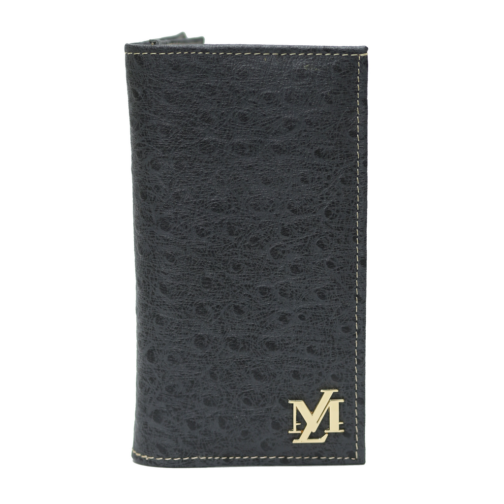 Charcoal Grey leather Waxed Wallet