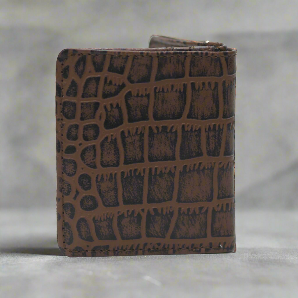 Dark Brown and Black Waxed Crocodile