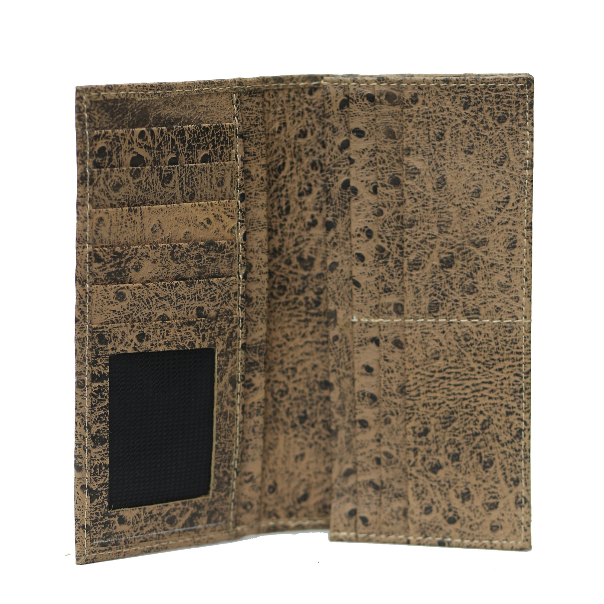 Dull Brown Black Waxed Wallet