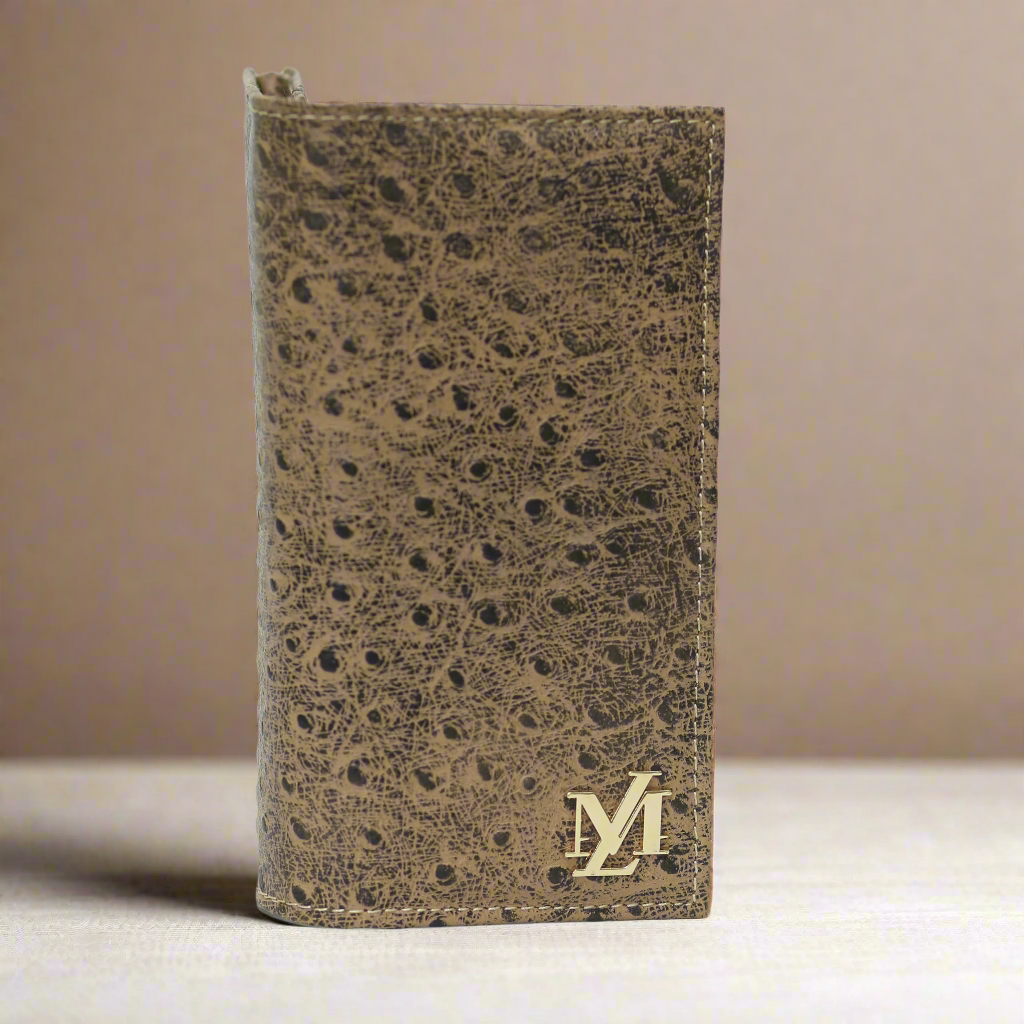 Dull Brown Black Waxed Wallet