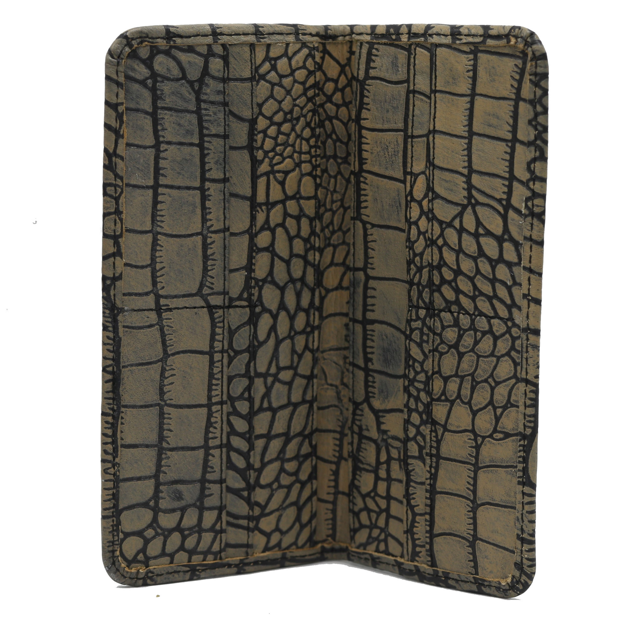 Ecru and Black Waxed Crocodile