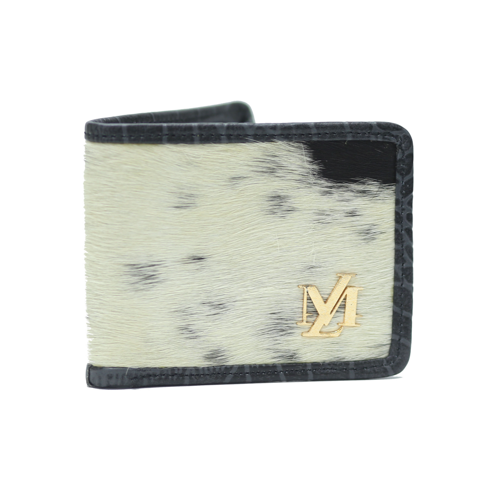 Gray & White Hair-On Wallet
