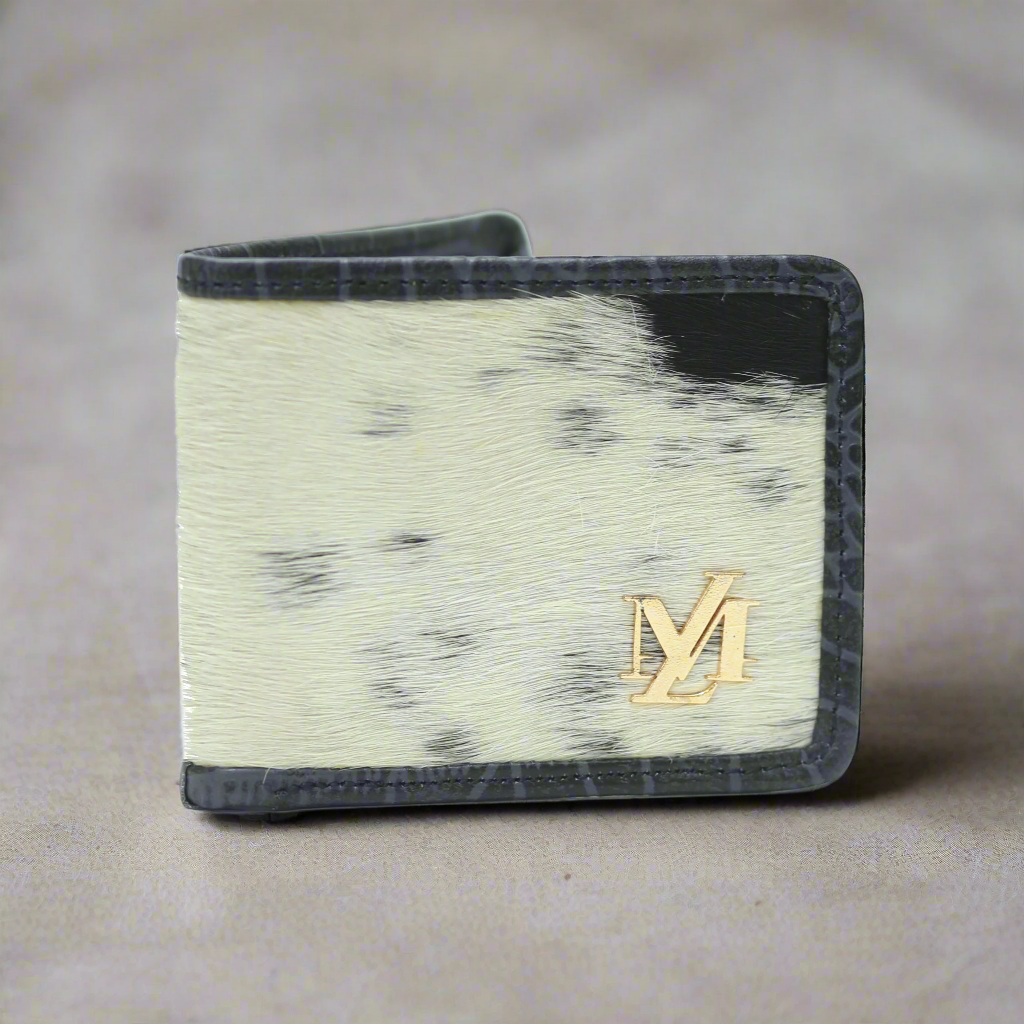 Gray & White Hair-On Wallet