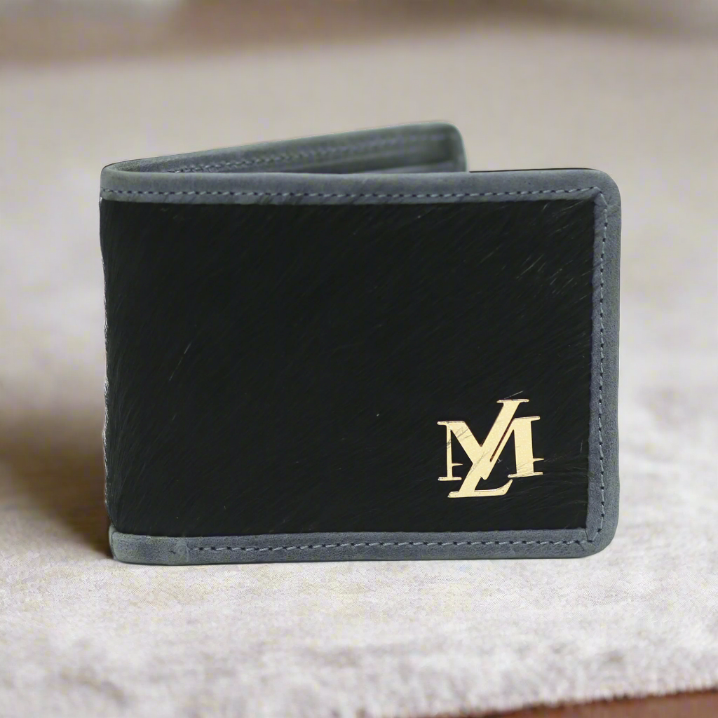 Gray blue Wallet textural