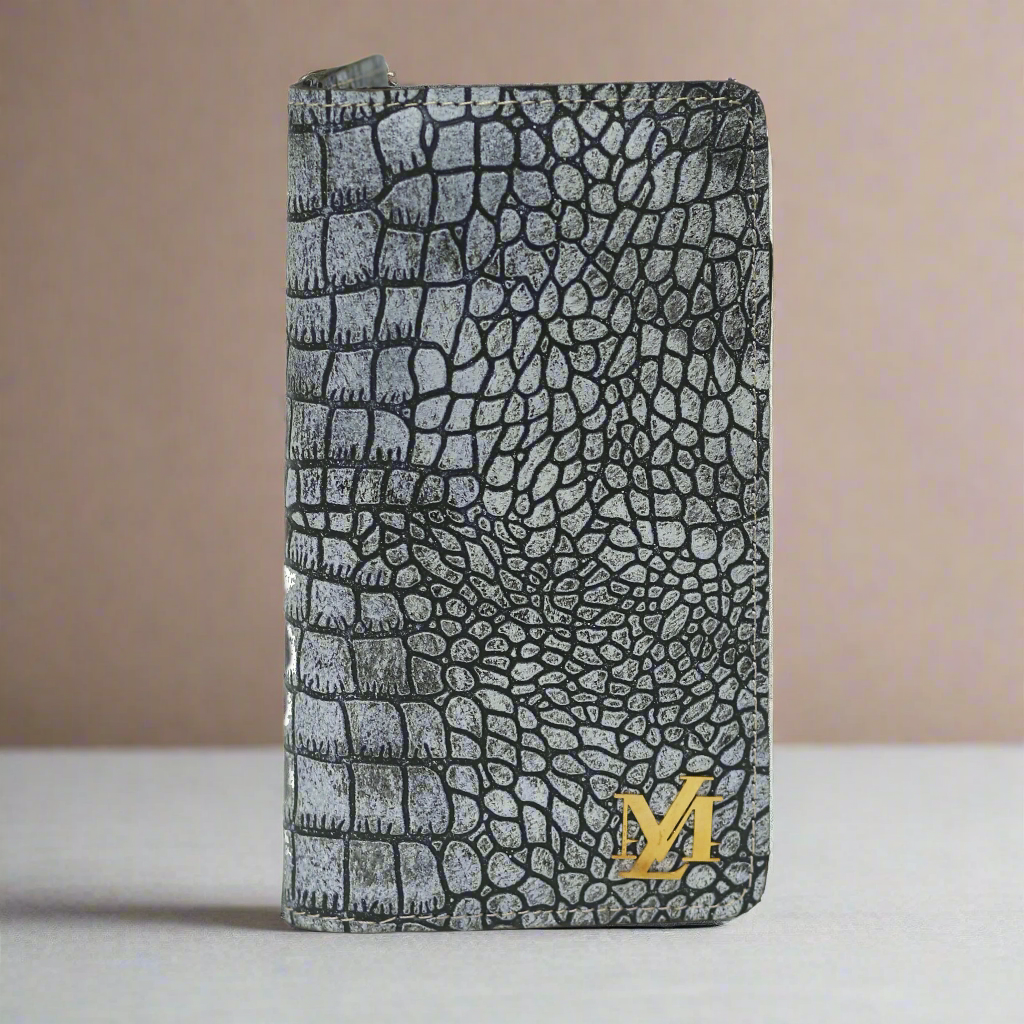 Grey zipper Wallet