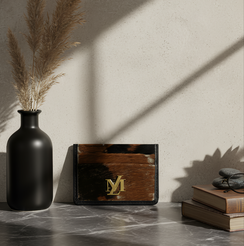 Antique Buff Hairon Card Holder