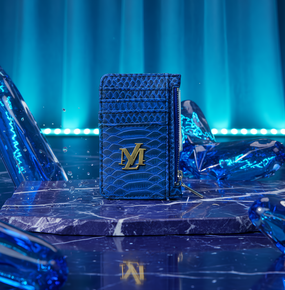 Blue Cobra Card Holder Zipper