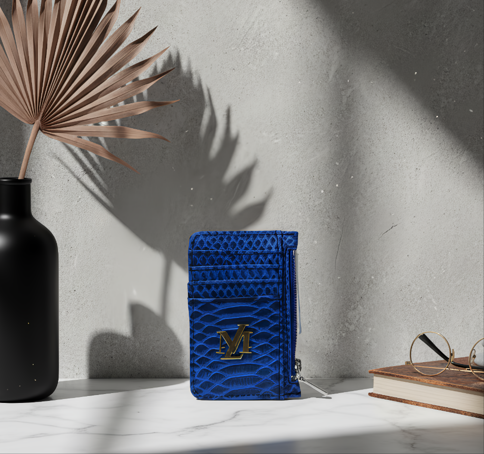 Blue Cobra Card Holder Zipper