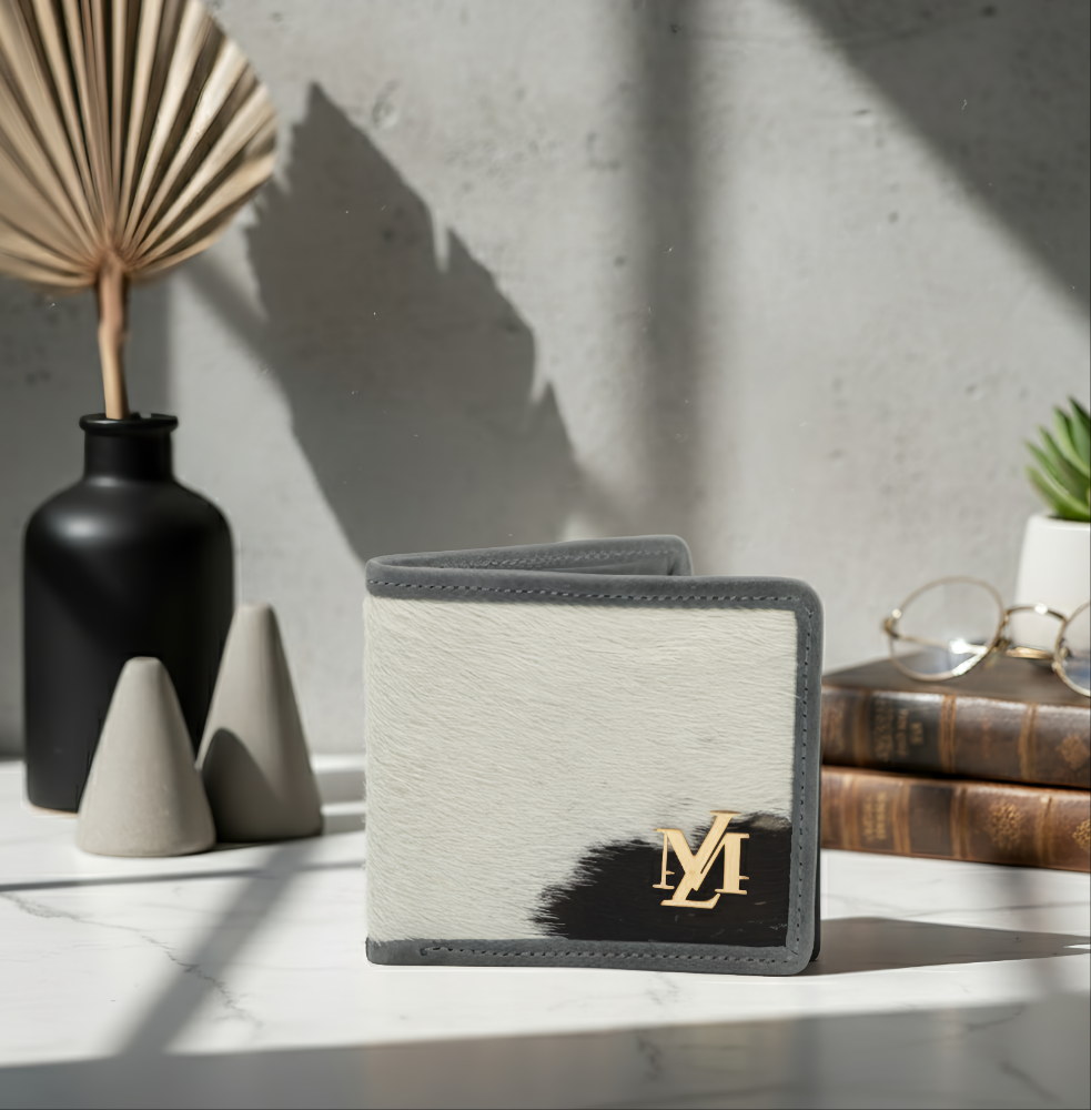 Hairon Bi-fold Black & White wallet