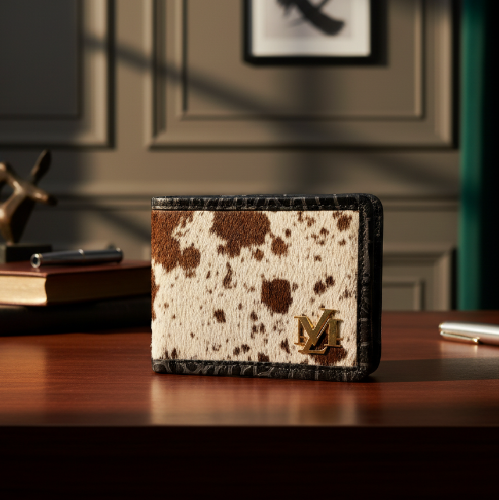 Hairon Bi-fold Brown & White wallet