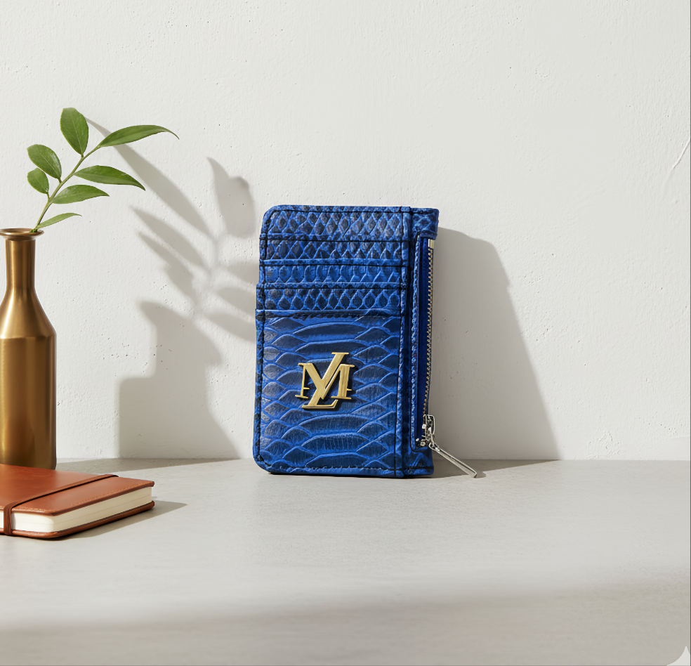 Blue Cobra Card Holder Zipper
