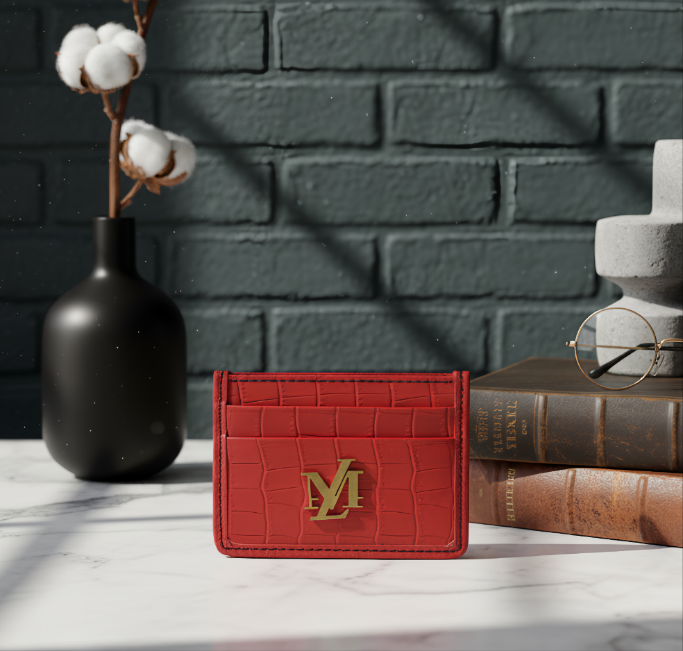 Red Crocodile Card Holder