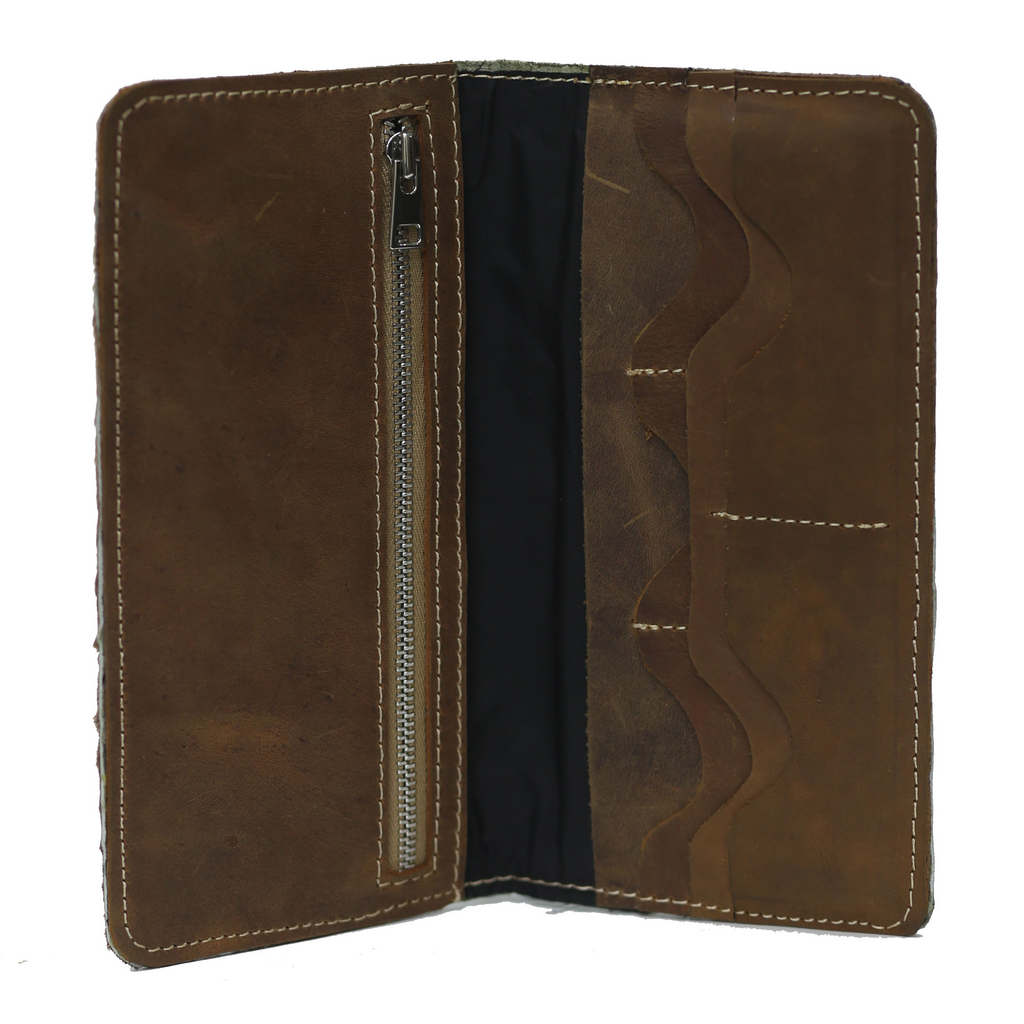 Light Brown Hair-On zipper Wallet