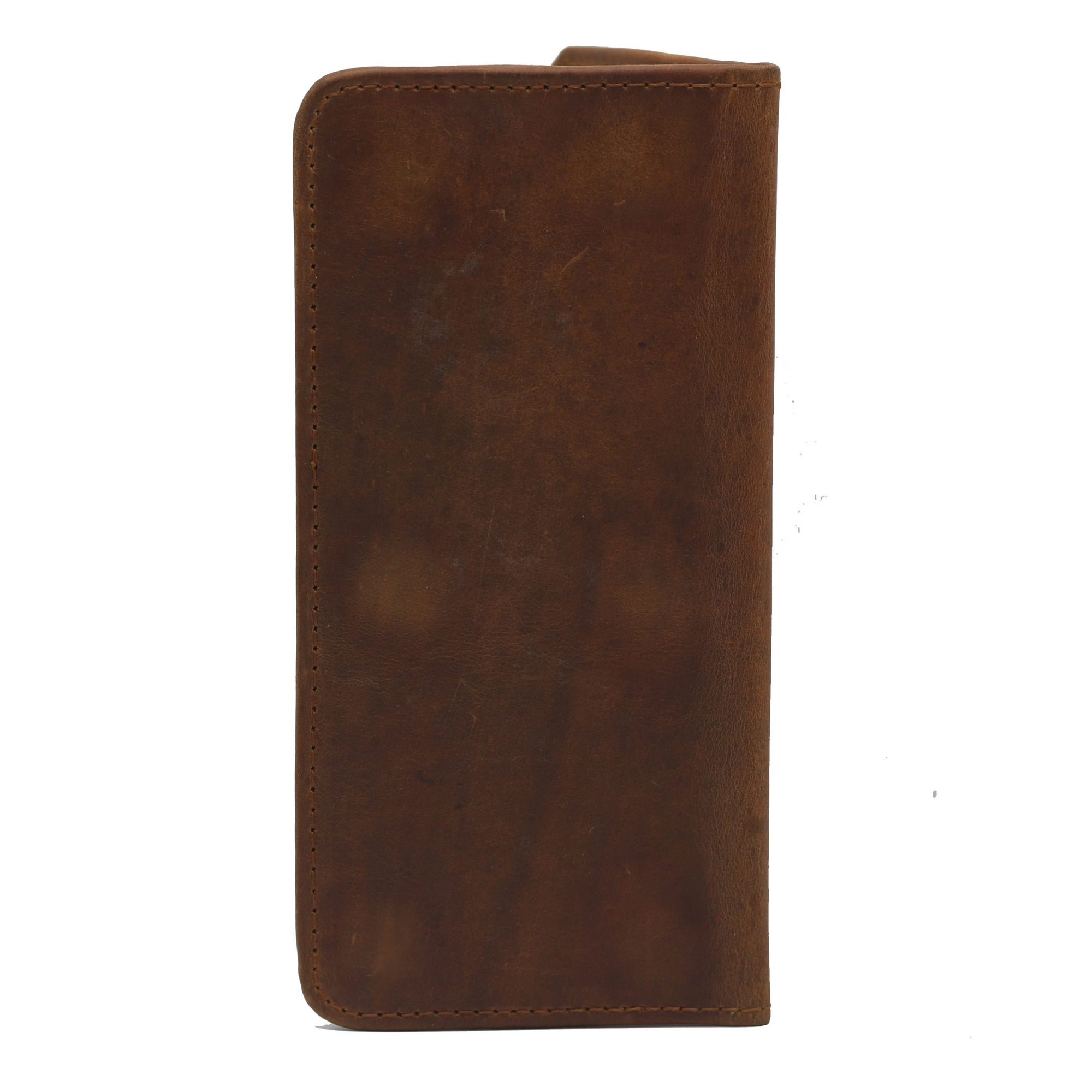 Light Brown and Black Waxed Pullup Wallet