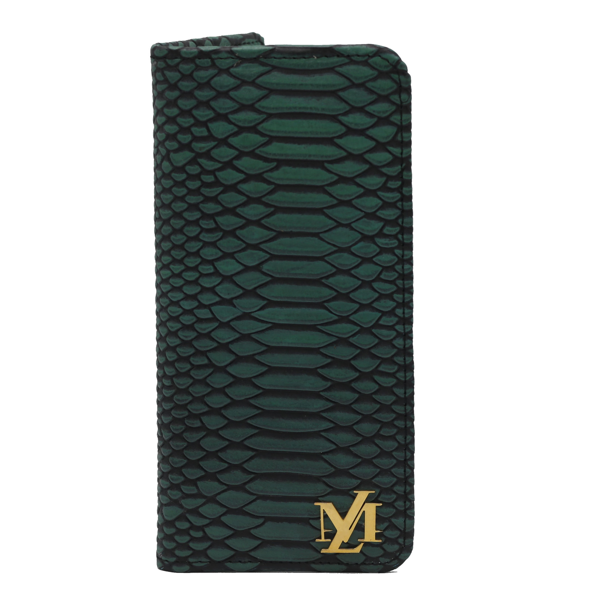 Lunar Green Waxed Crocodile Wallet