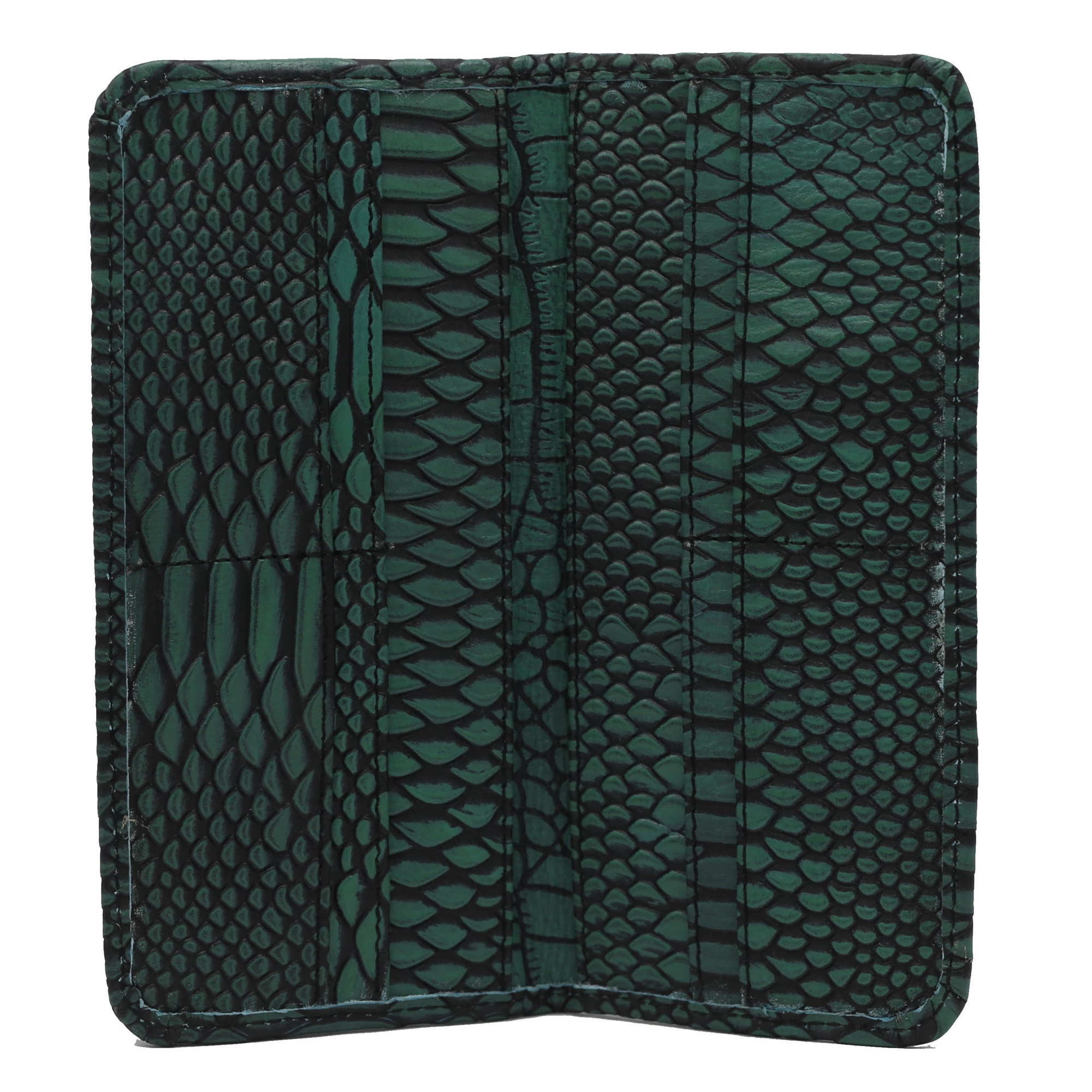 Lunar Green Waxed Crocodile Wallet