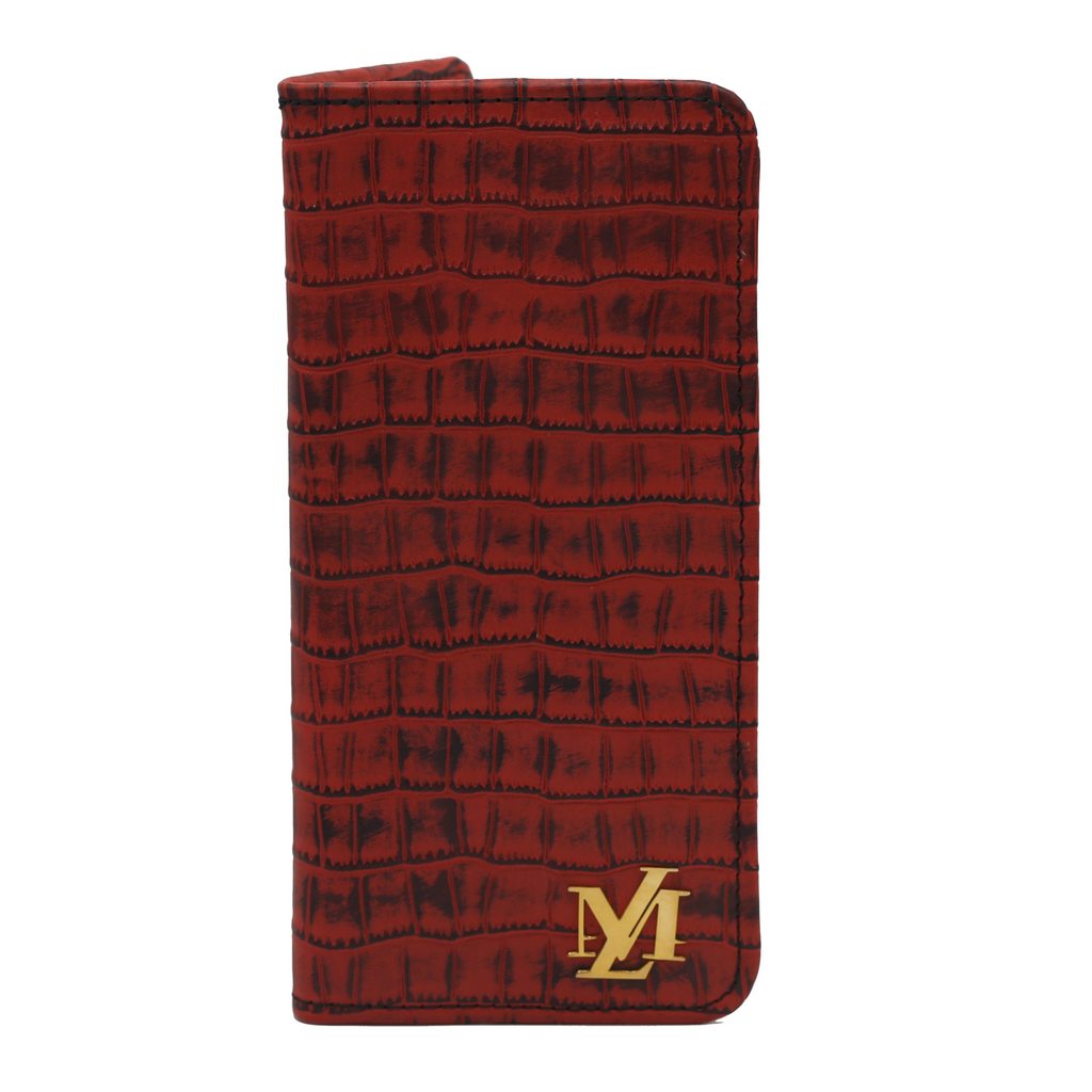 Moccaccino Waxed Crocodile Wallet