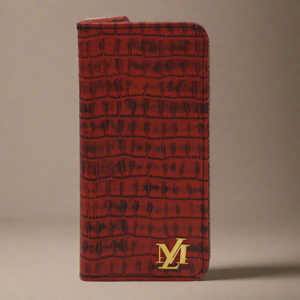 Moccaccino Waxed Crocodile Wallet