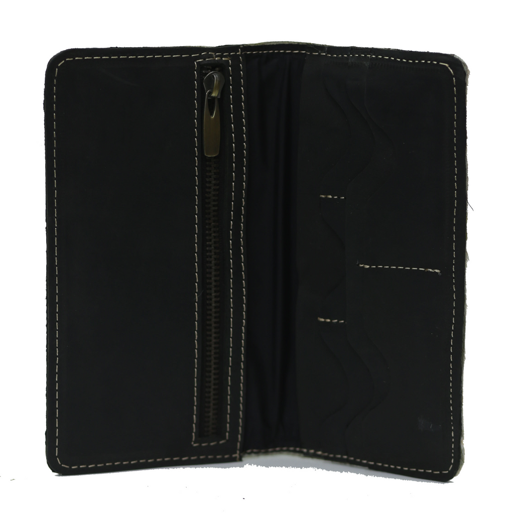 Off White Hair-On zipper Wallet