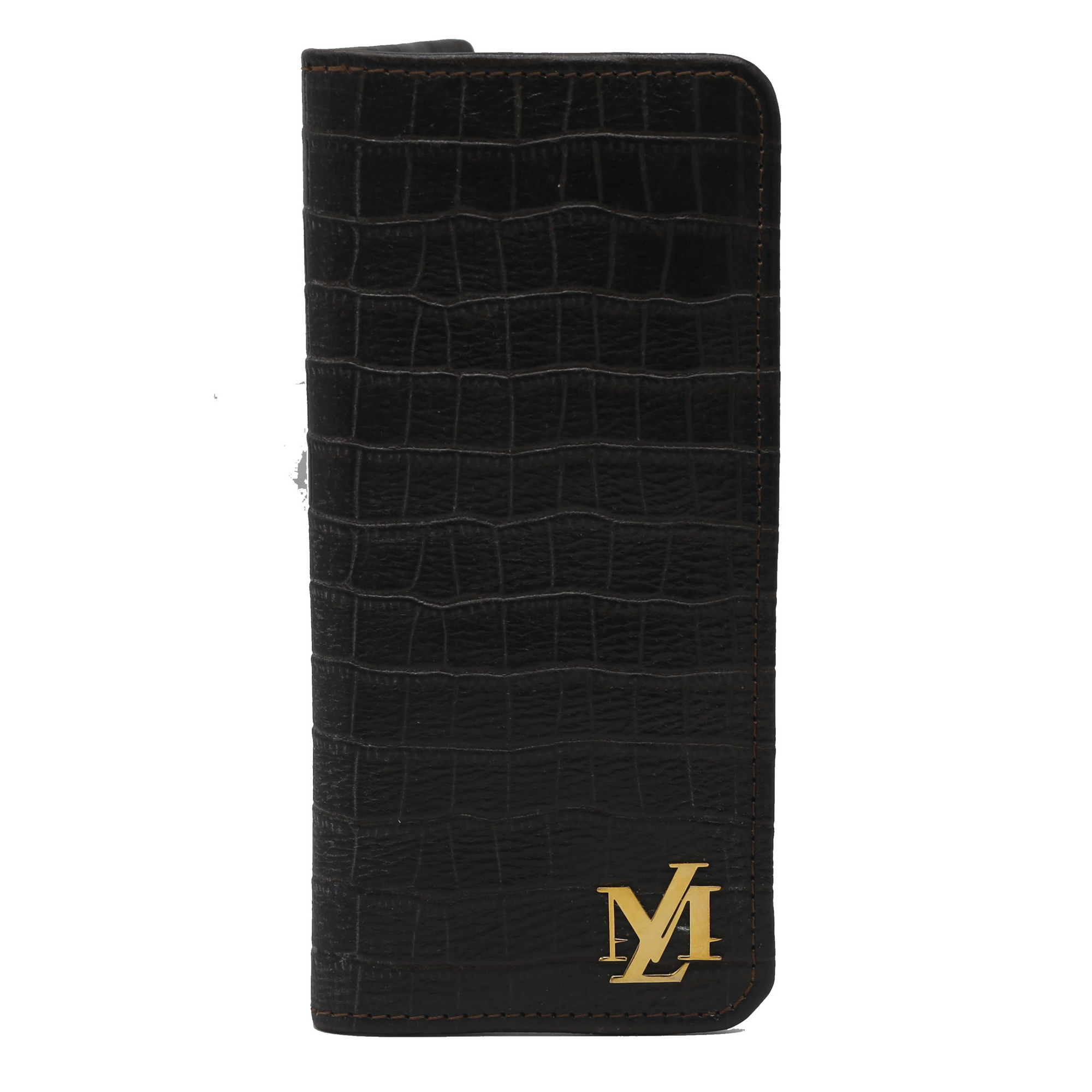 Onyx Waxed Crocodile Wallet
