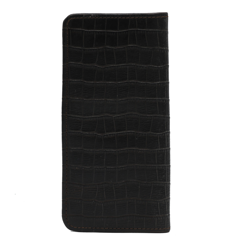 Onyx Waxed Crocodile Wallet