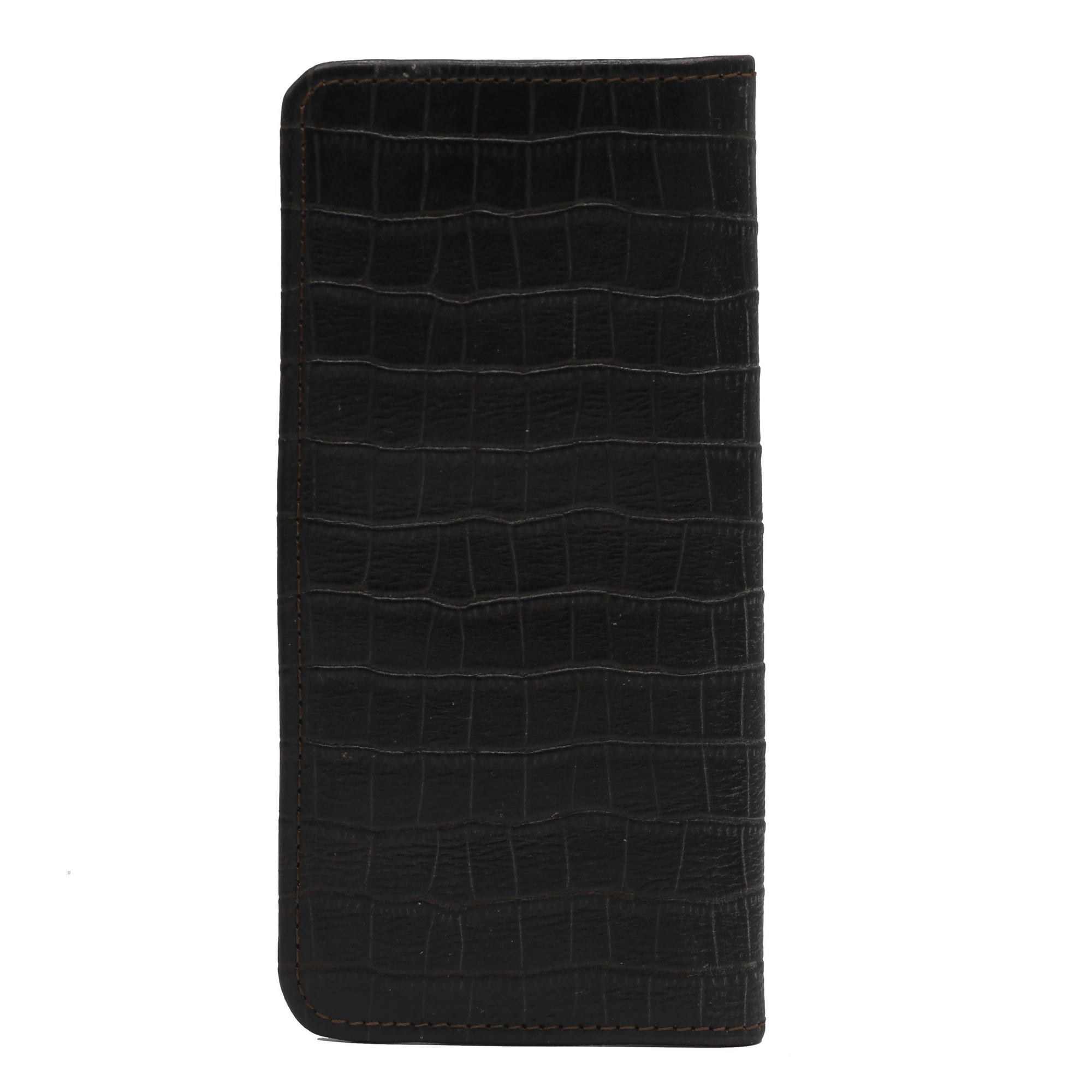 Onyx Waxed Crocodile Wallet