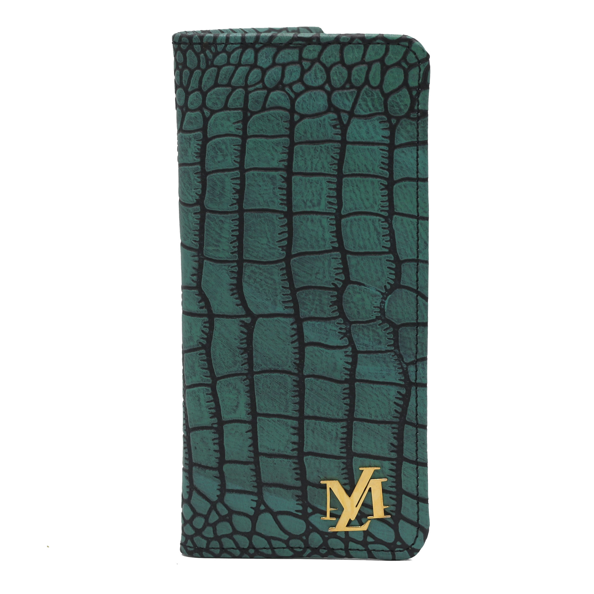Turquoise and Black Waxed Crocodile