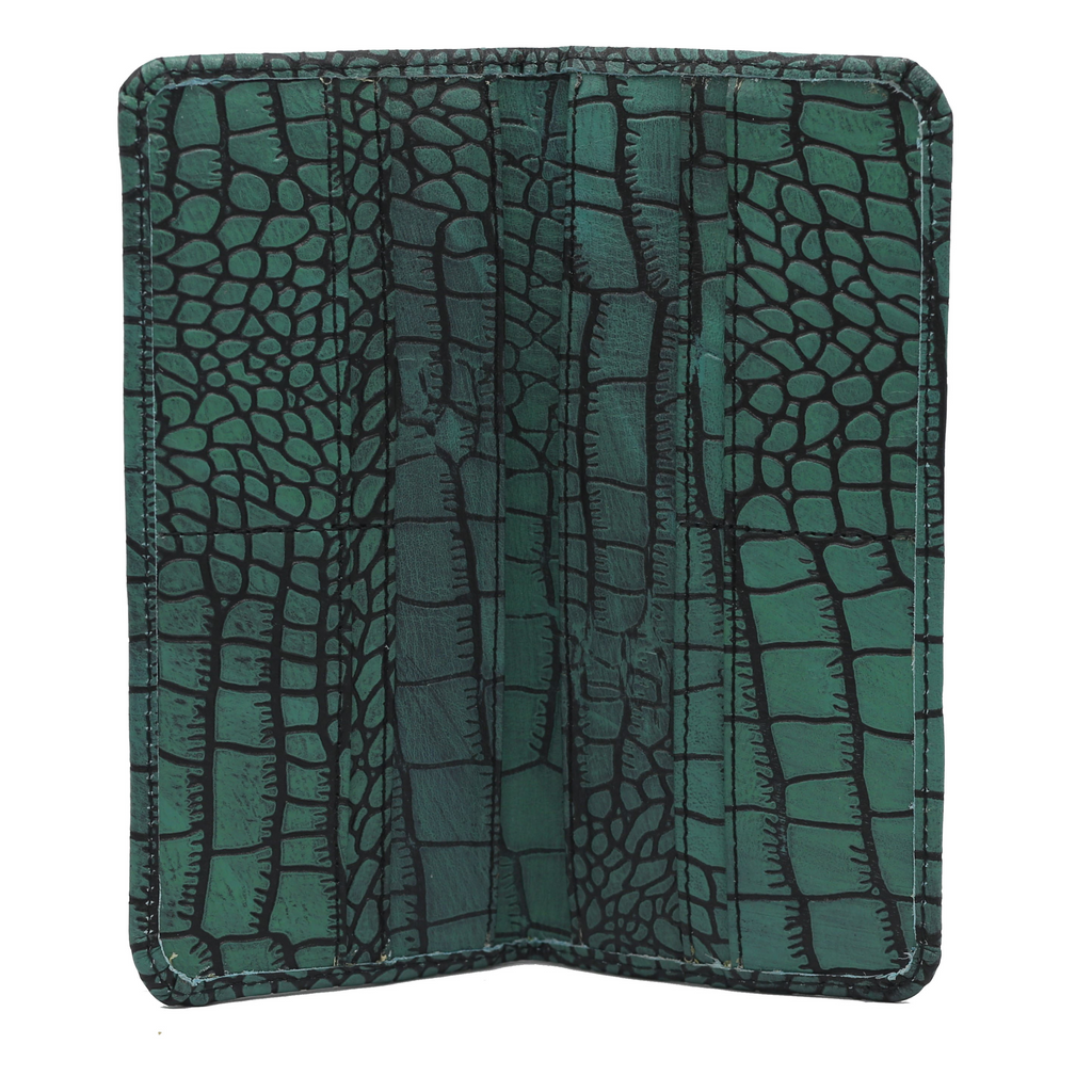 Turquoise and Black Waxed Crocodile