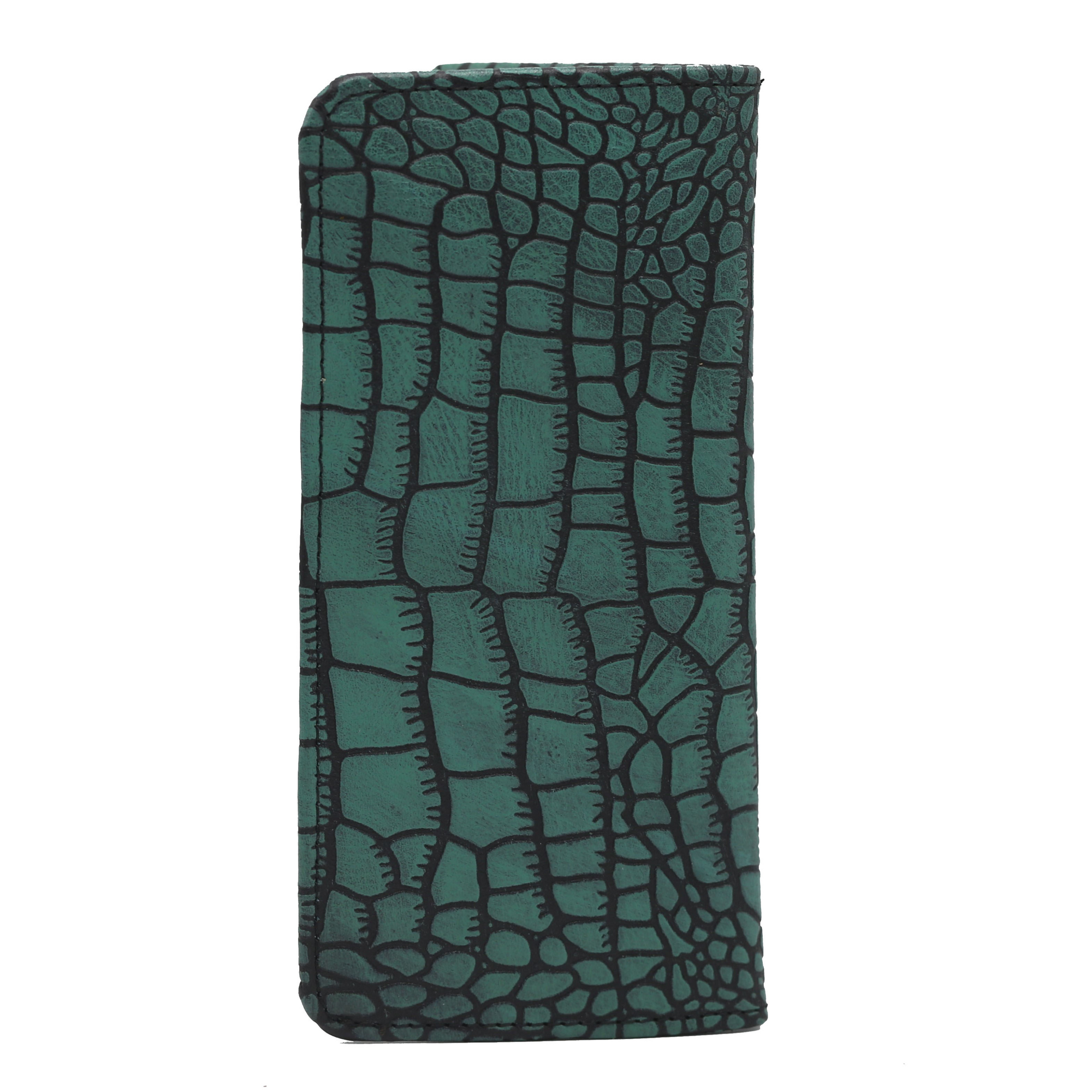 Turquoise and Black Waxed Crocodile