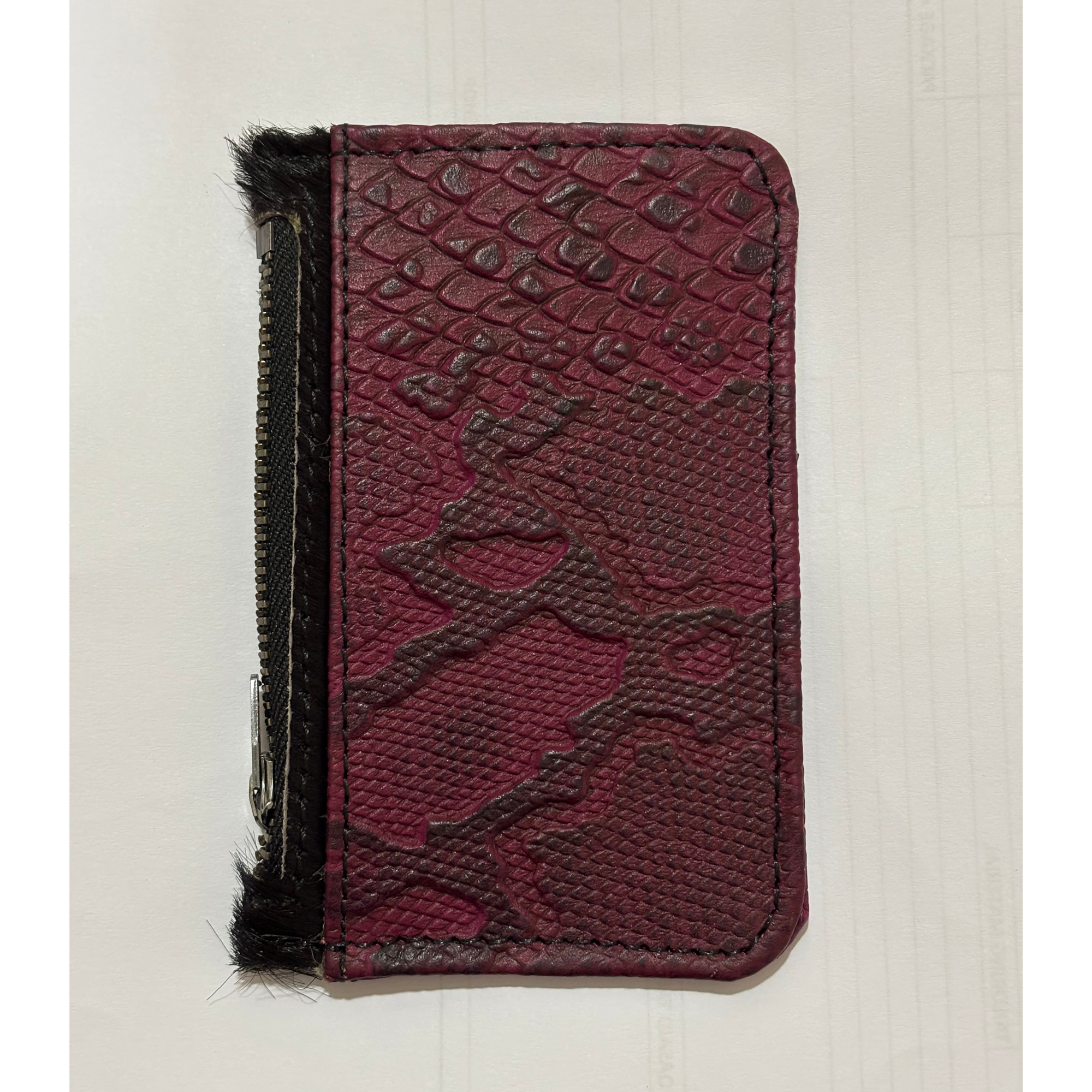 Mehroon Crocodile Card Holder Zipper