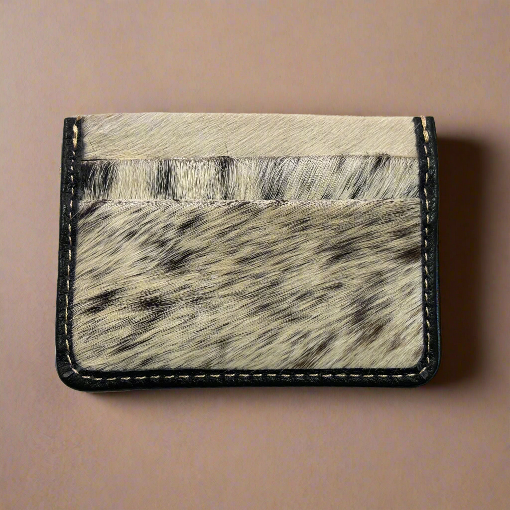 Black with white combo Hairon Card Holder