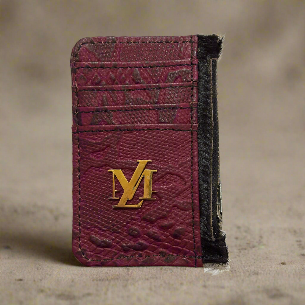 Mehroon Crocodile Card Holder Zipper