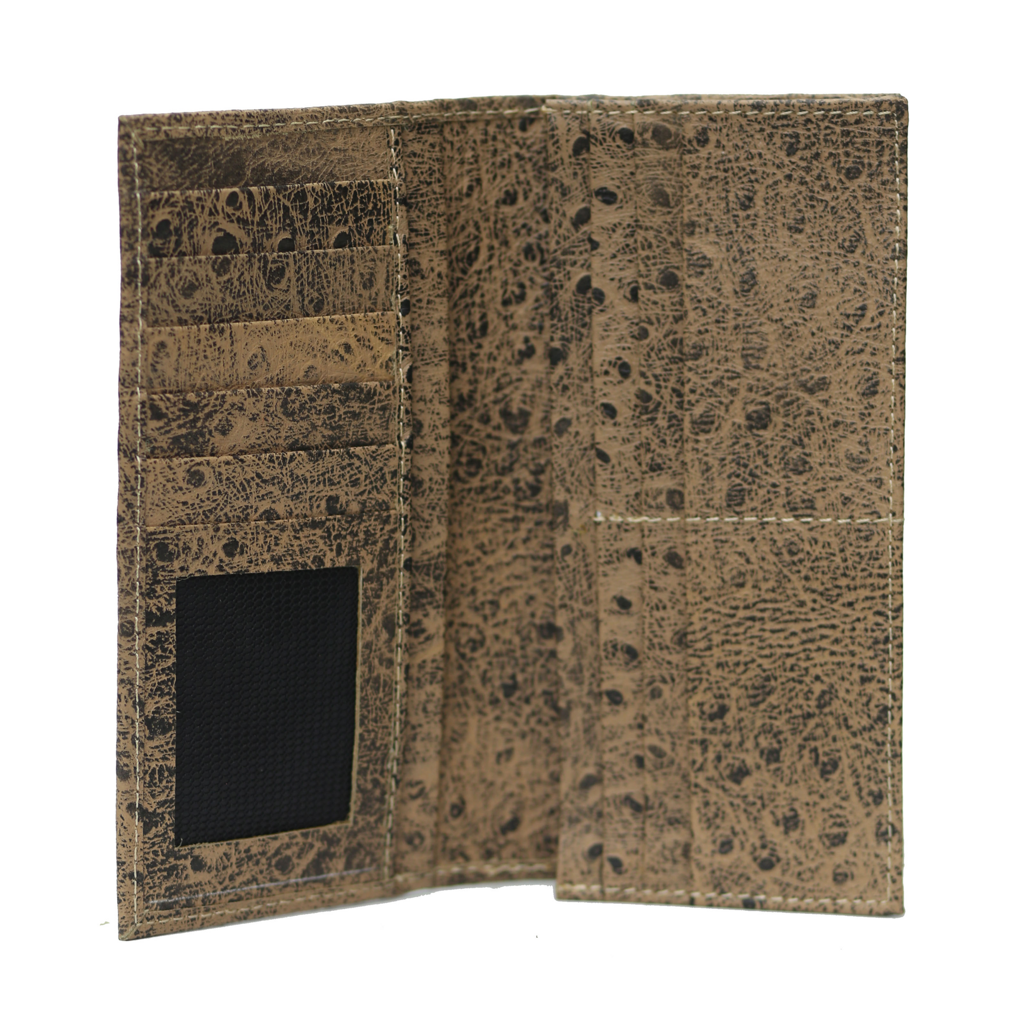 Dull Brown Black Waxed Wallet