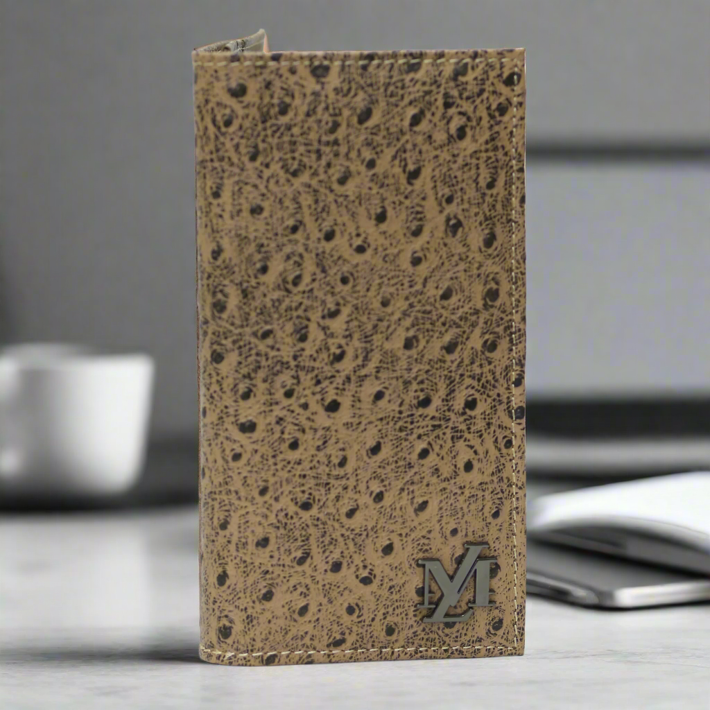 Dull Brown Black Waxed Wallet