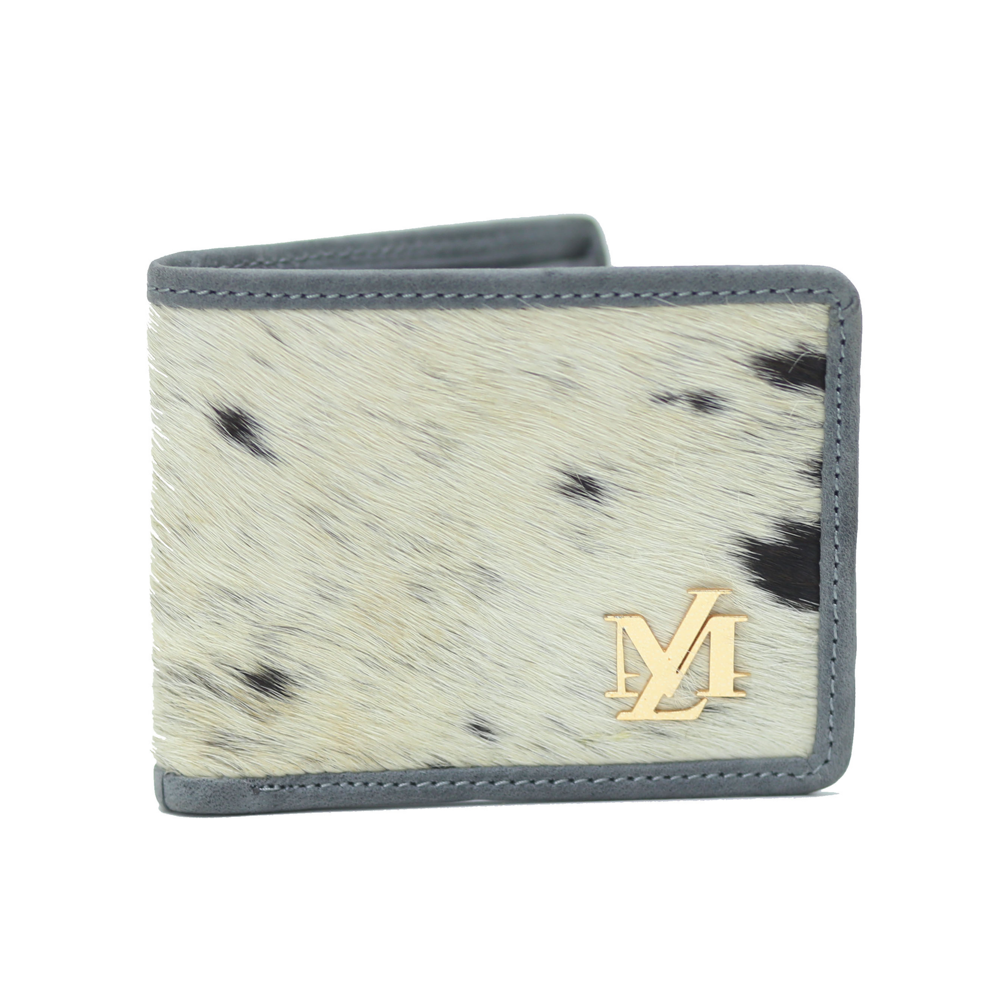 White gray textured wallet
