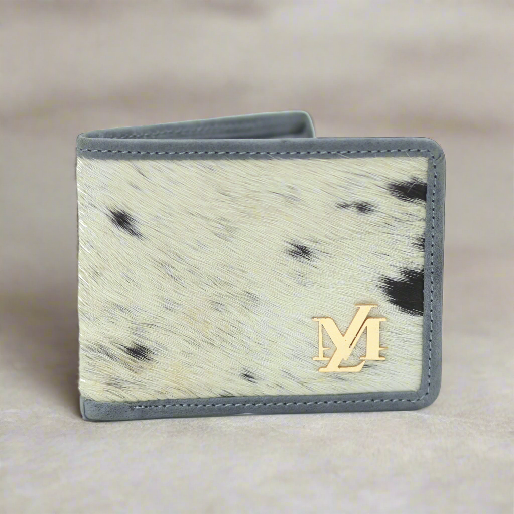 White gray textured wallet