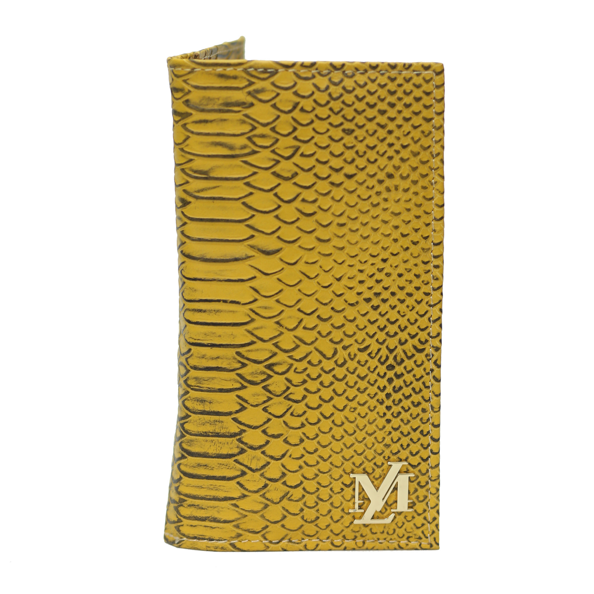 Yellow textured Waxed Wallet