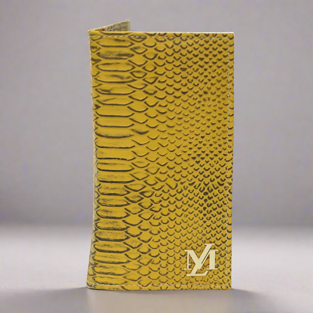 Yellow textured Waxed Wallet