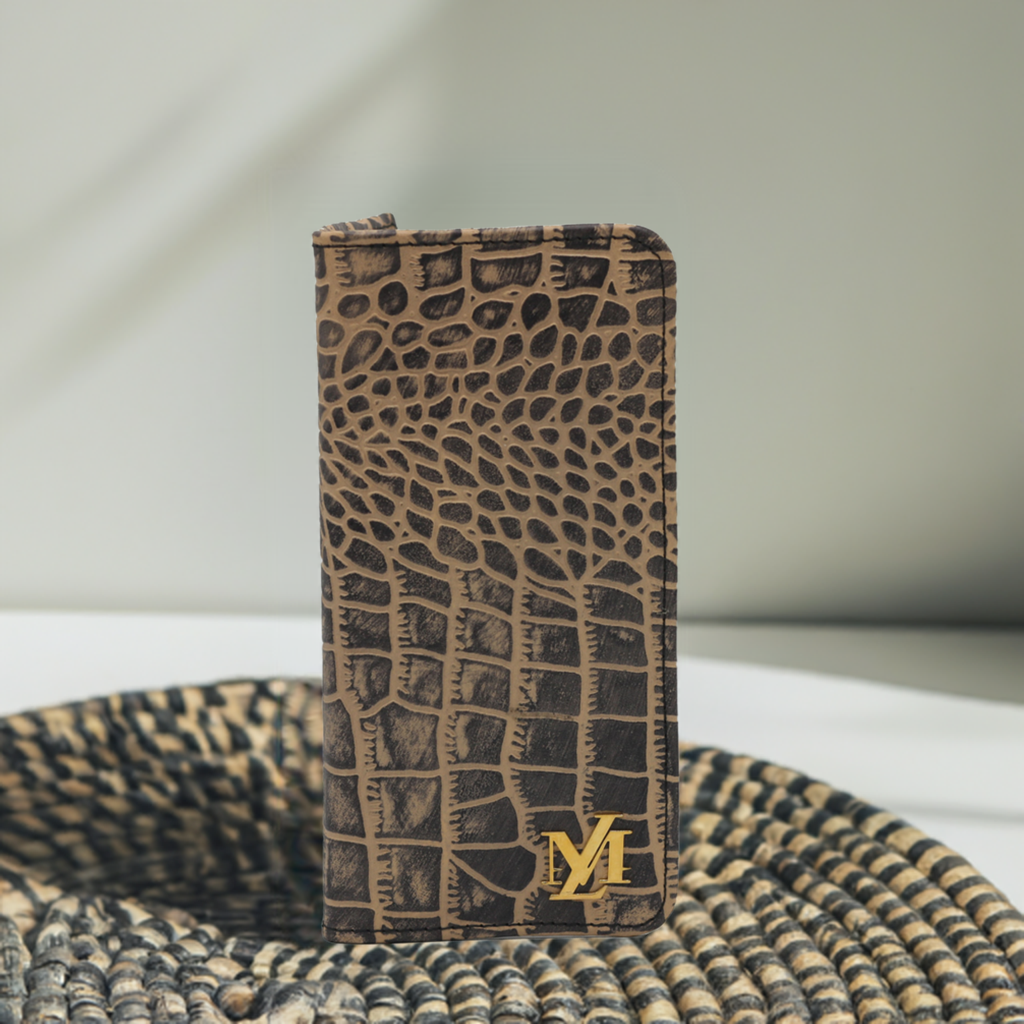Beige and Black Waxed Crocodile