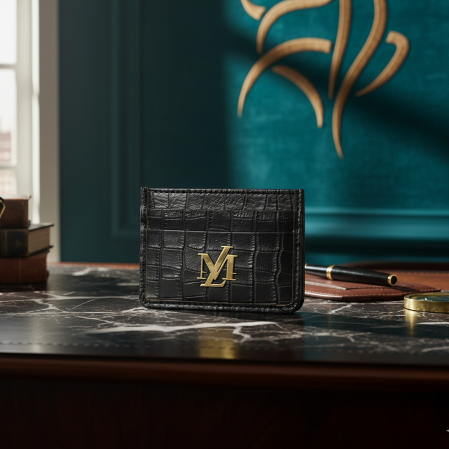 Dark Brown Waxed Card Holder