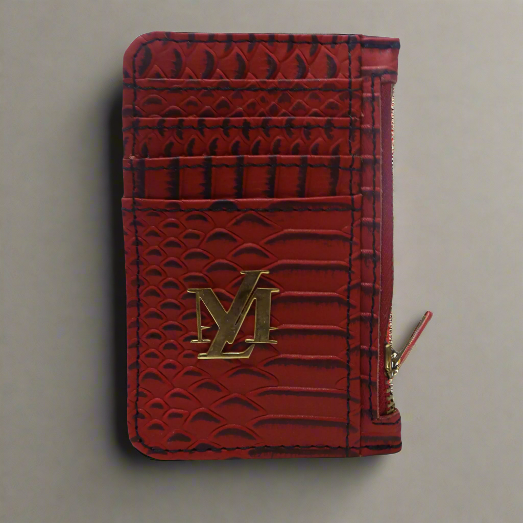 Red with Black Waxed Cobra card holder