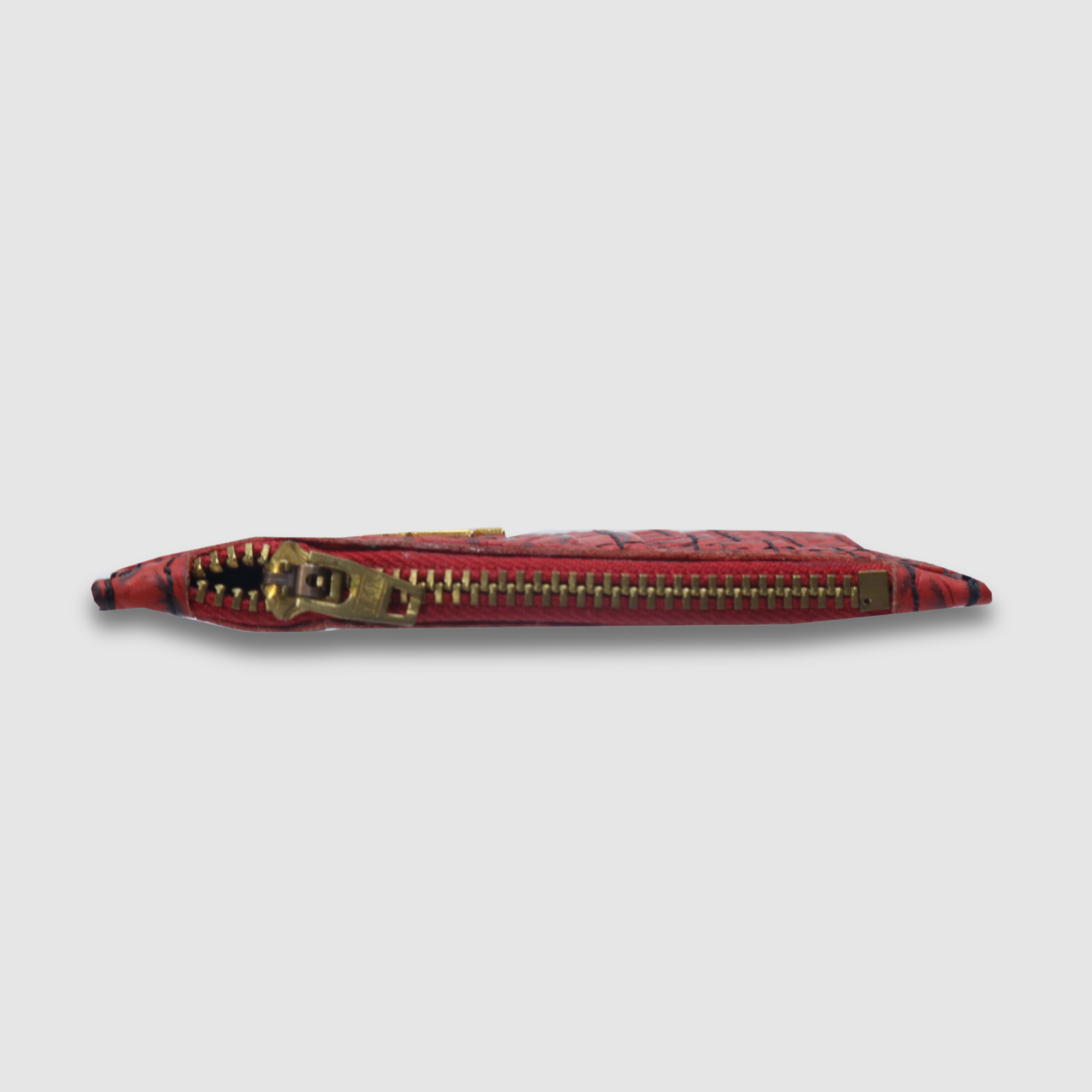 Red with Black Waxed Cobra card holder