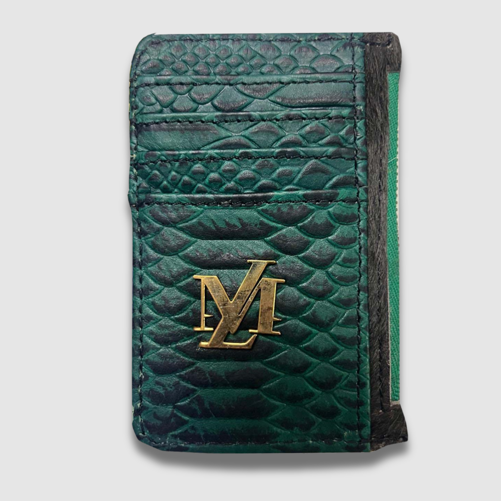 Green Cobra Card Holder Zipper