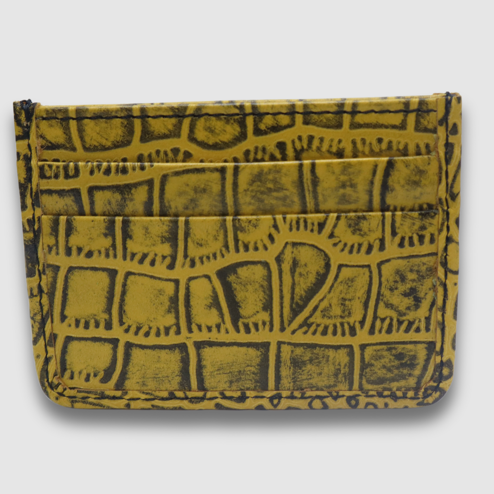Yellowish with Black Waxed Card Holder