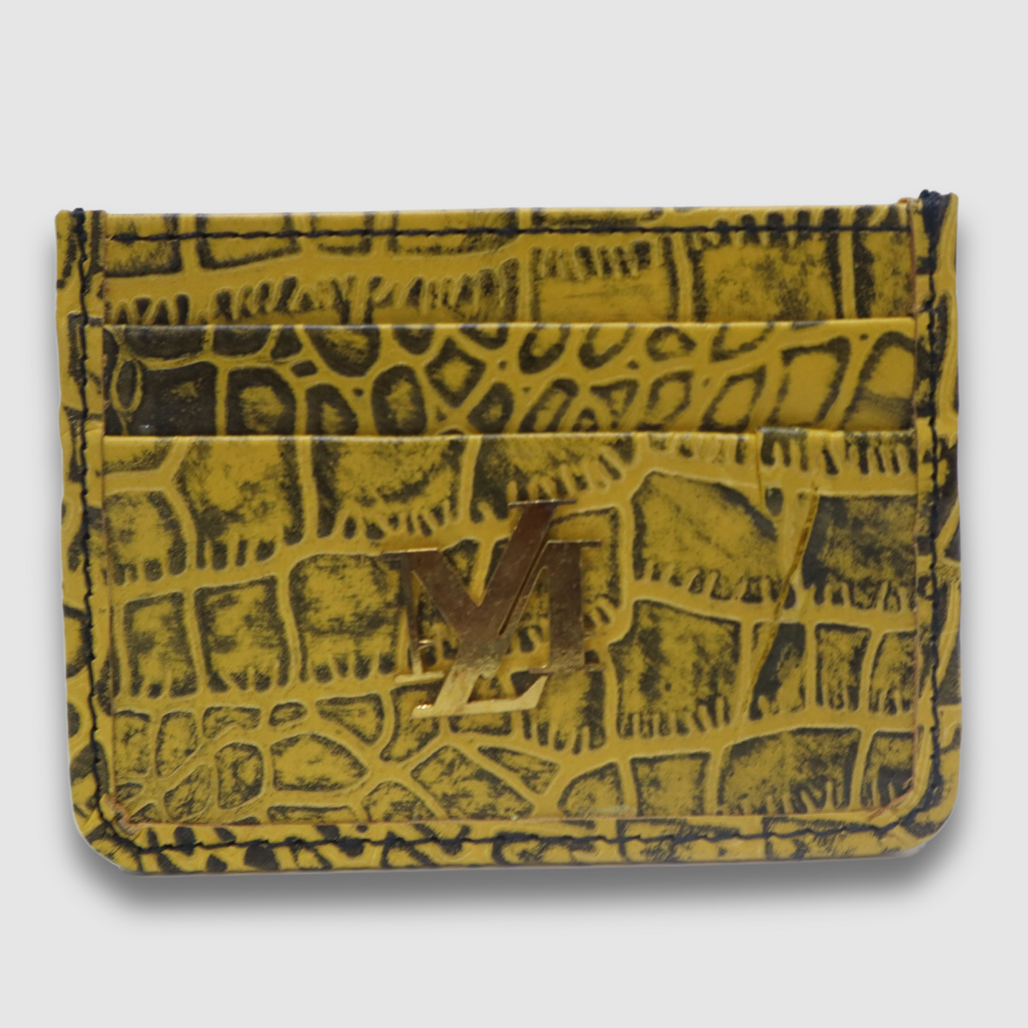 Yellowish with Black Waxed Card Holder