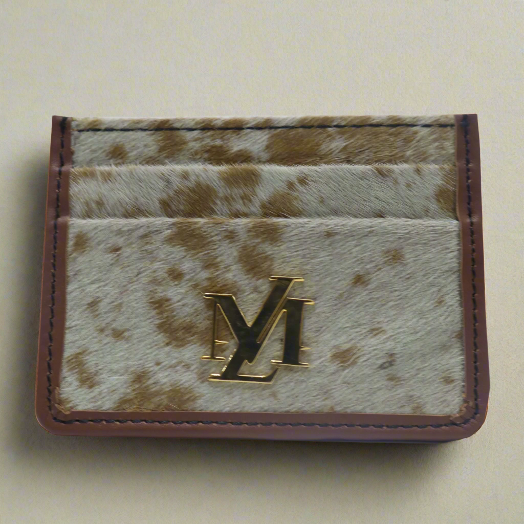 Light Brown & White Hairon Card Holder