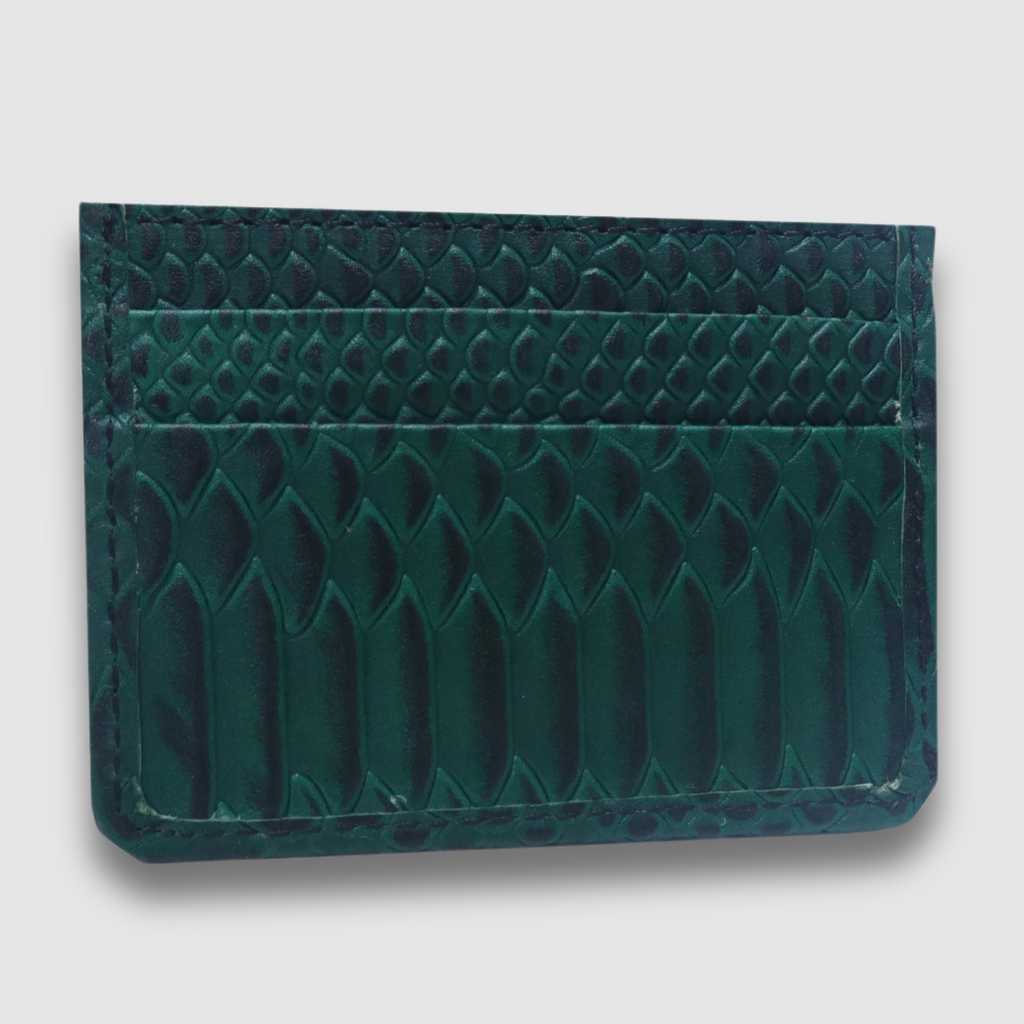 Green with Black Wax Cobra Card Holder