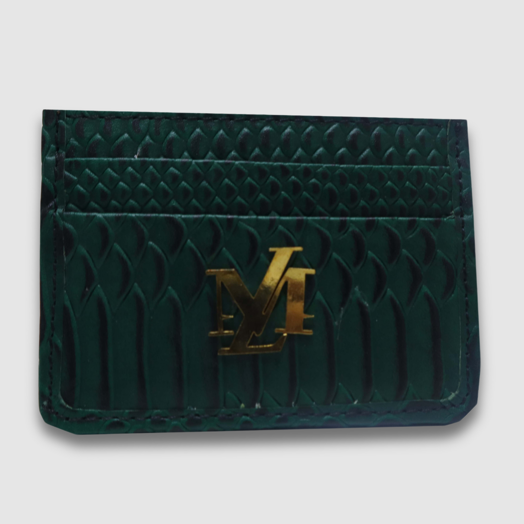 Green with Black Wax Cobra Card Holder