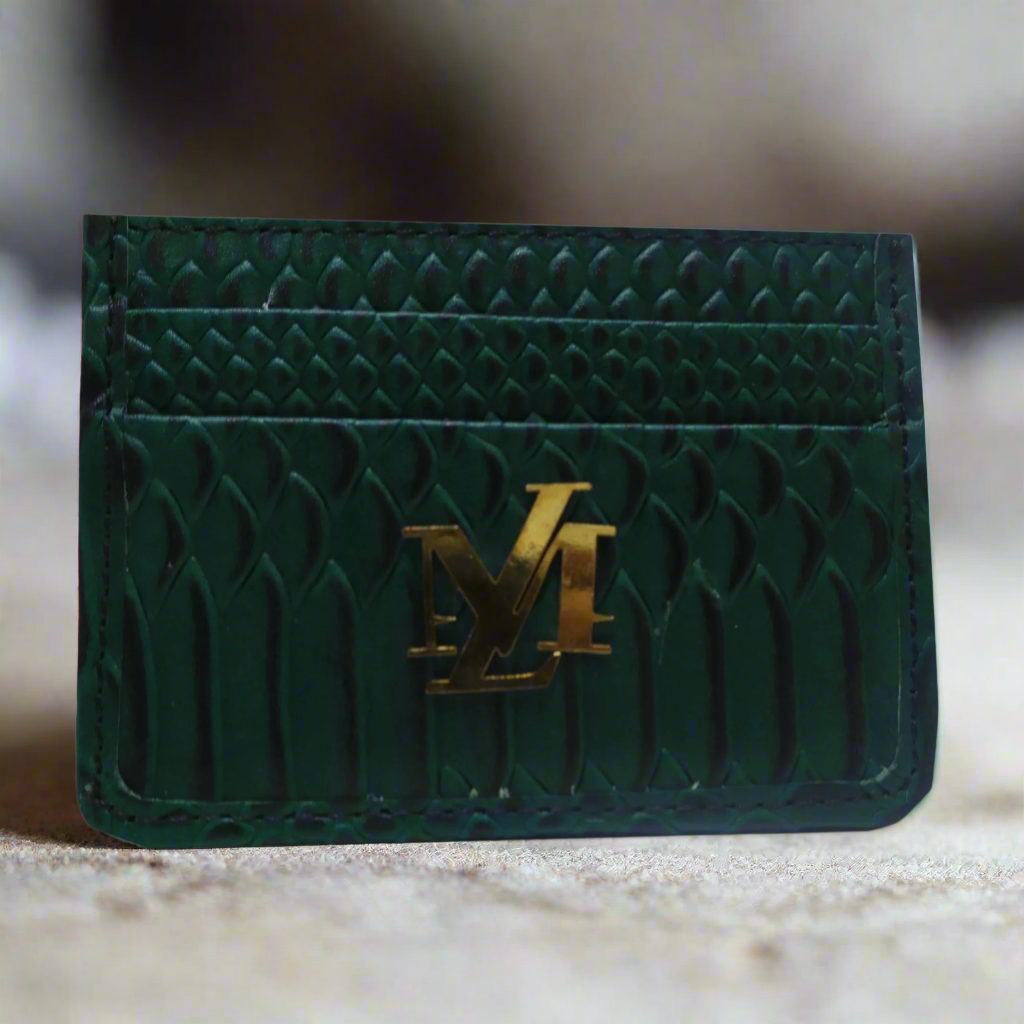 Green with Black Wax Cobra Card Holder